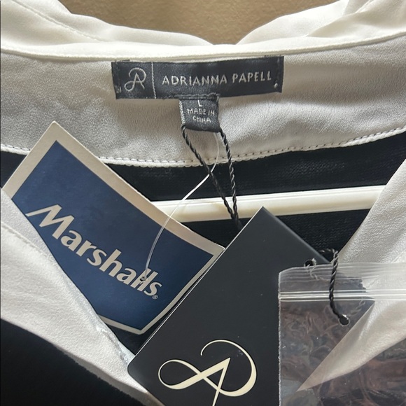 Adrianna Papell Black and White Layered Blouse - Picture 2 of 2